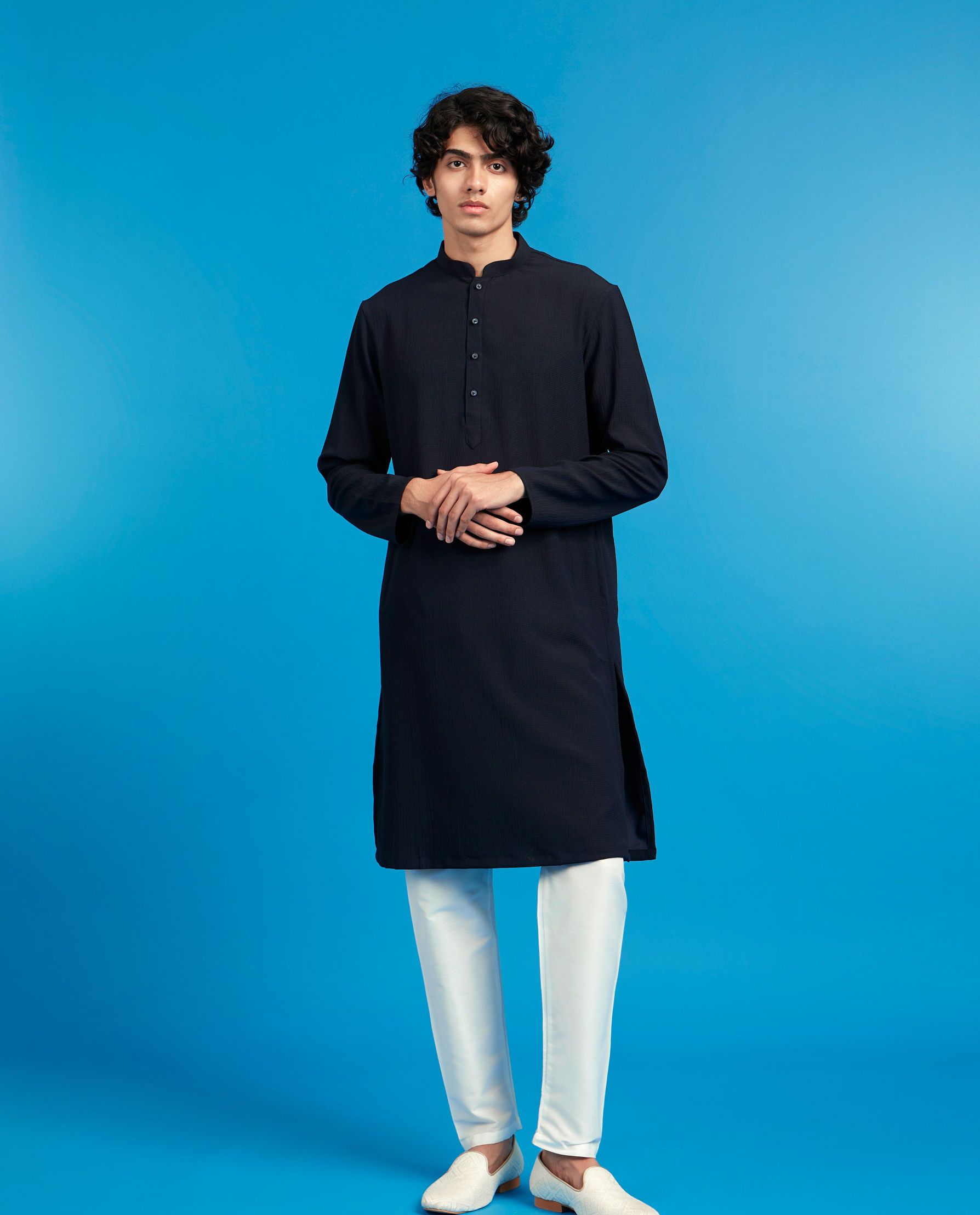 Diwas Men Dashing Dark Blue Kurta