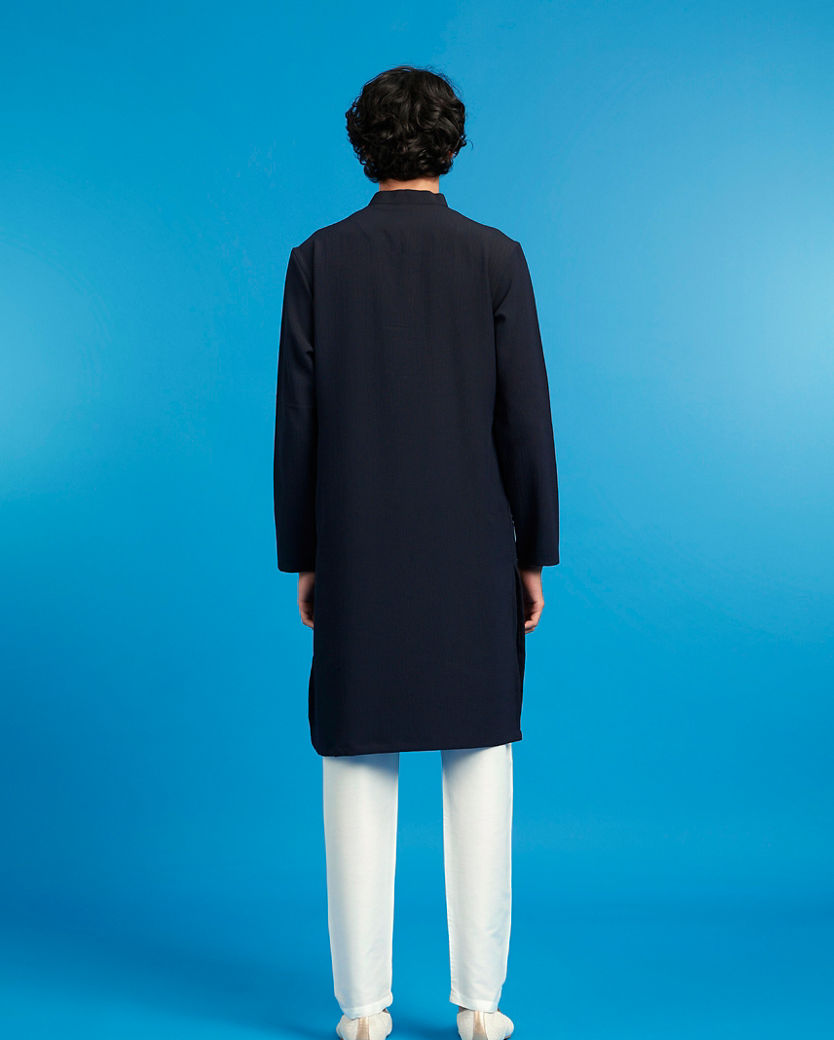 Diwas Men Dashing Dark Blue Kurta