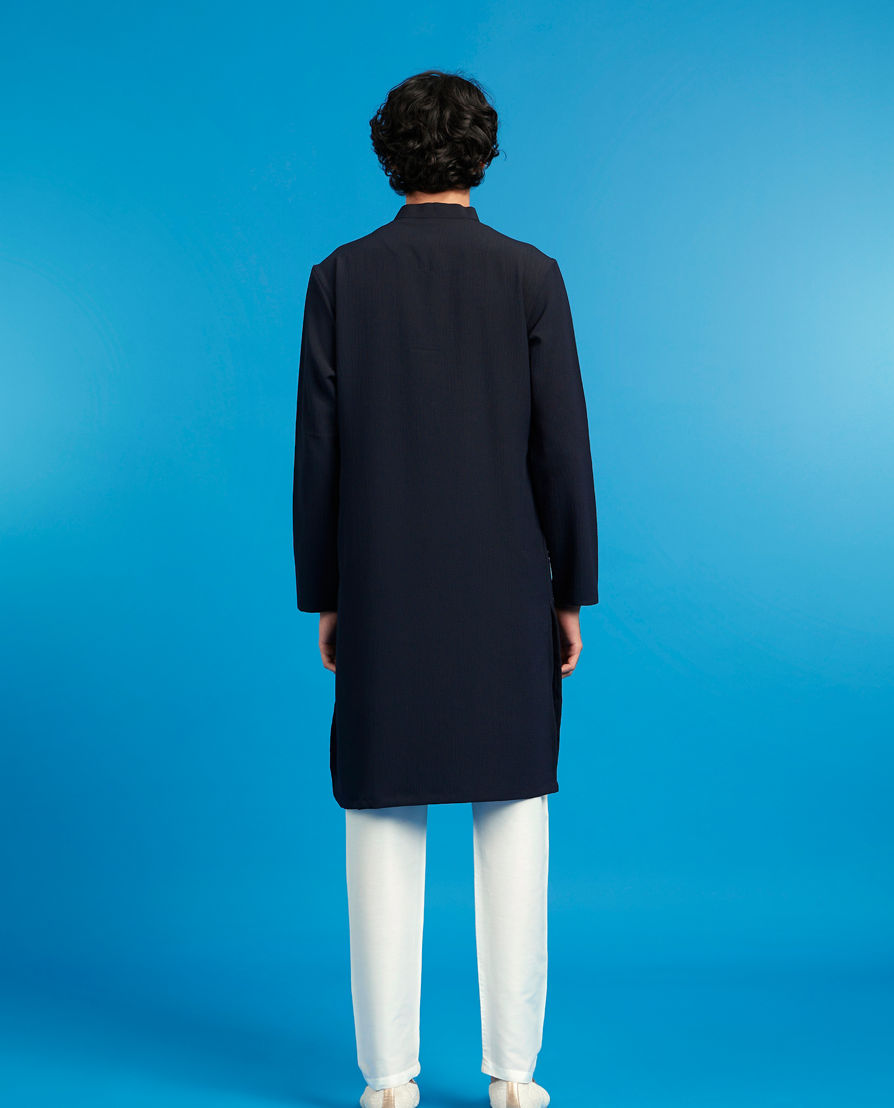 Diwas Men Dashing Dark Blue Kurta