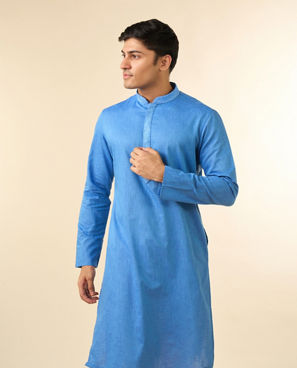 Diwas Men Mid Blue Dazzling Kurta