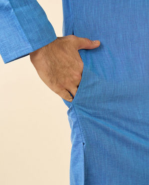 Diwas Men Mid Blue Dazzling Kurta