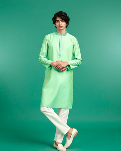 Diwas Men Emerald Green Festive Kurta