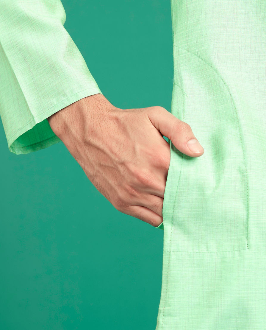 Diwas Men Emerald Green Festive Kurta