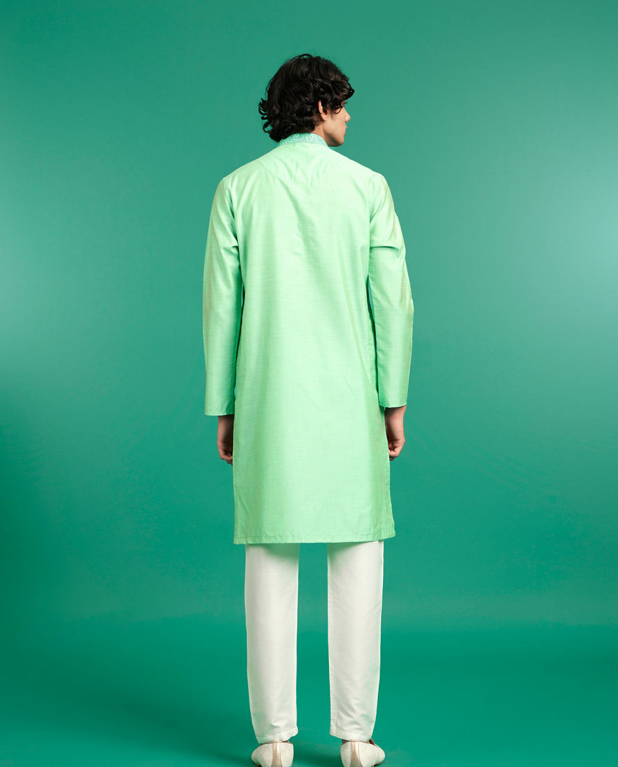 Diwas Men Emerald Green Festive Kurta