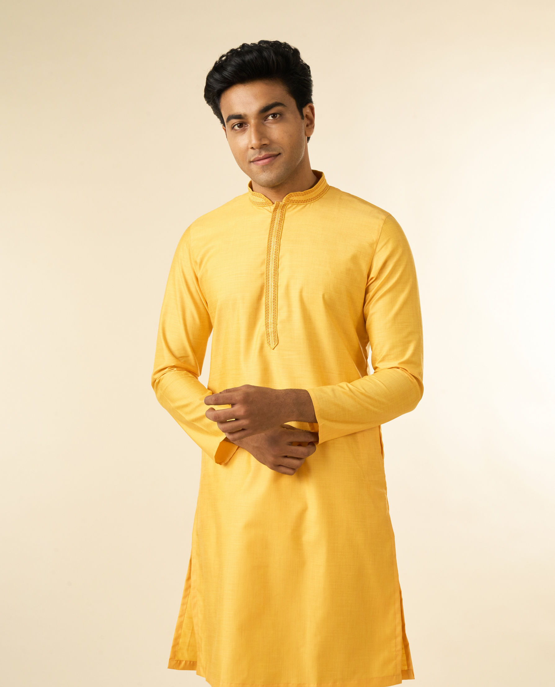 Diwas Men Radiant Mustard Festive Kurta