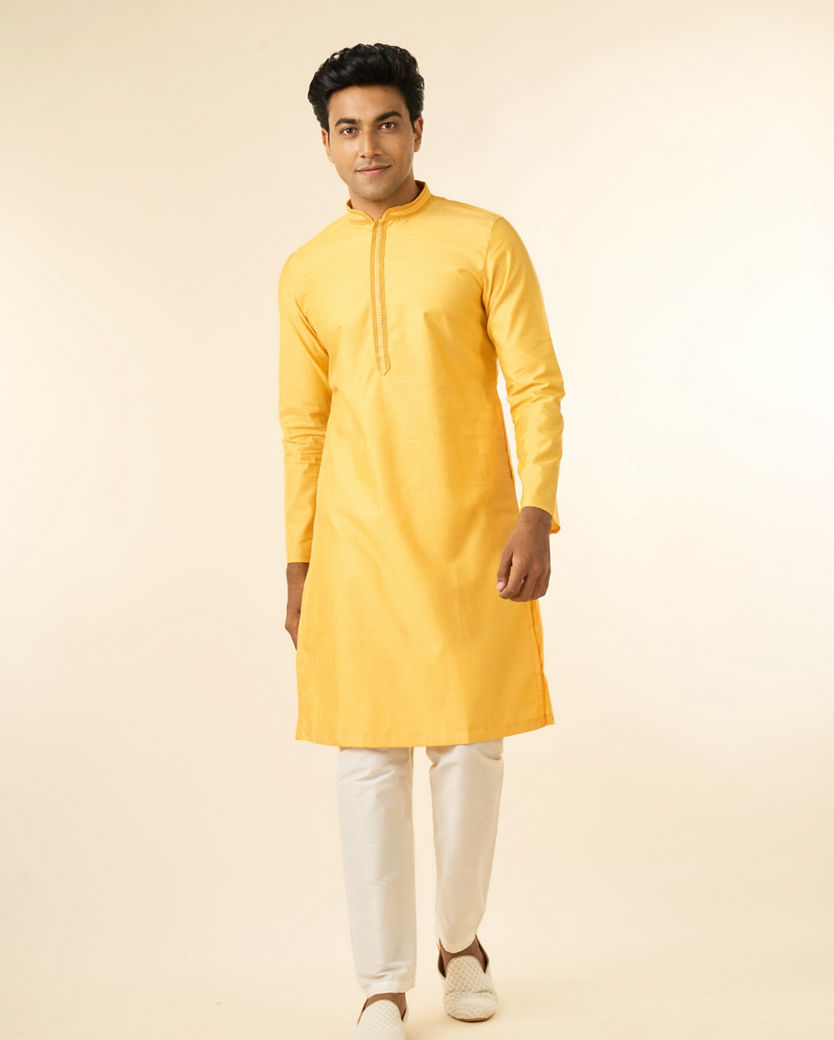 Diwas Men Radiant Mustard Festive Kurta