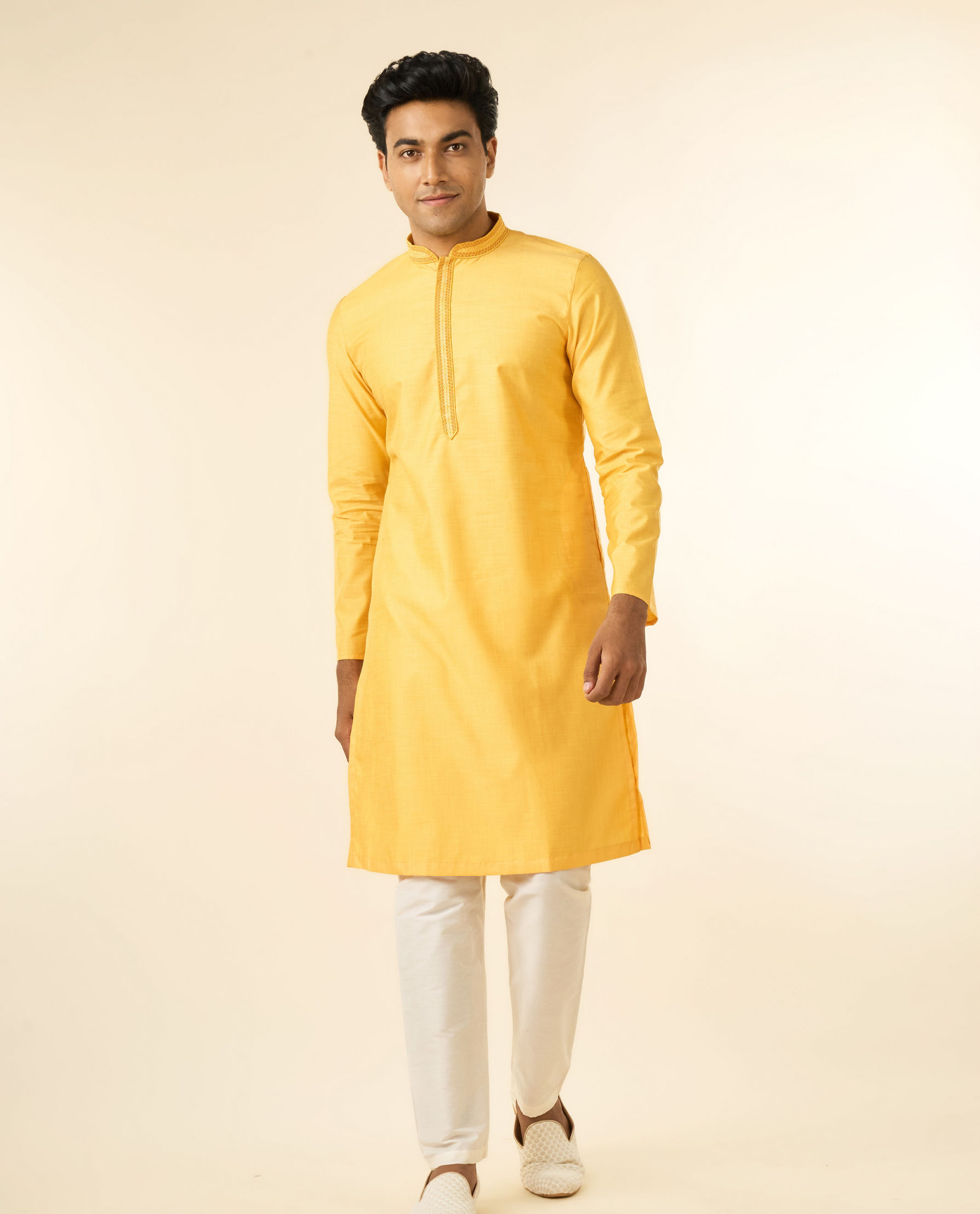 Diwas Men Radiant Mustard Festive Kurta