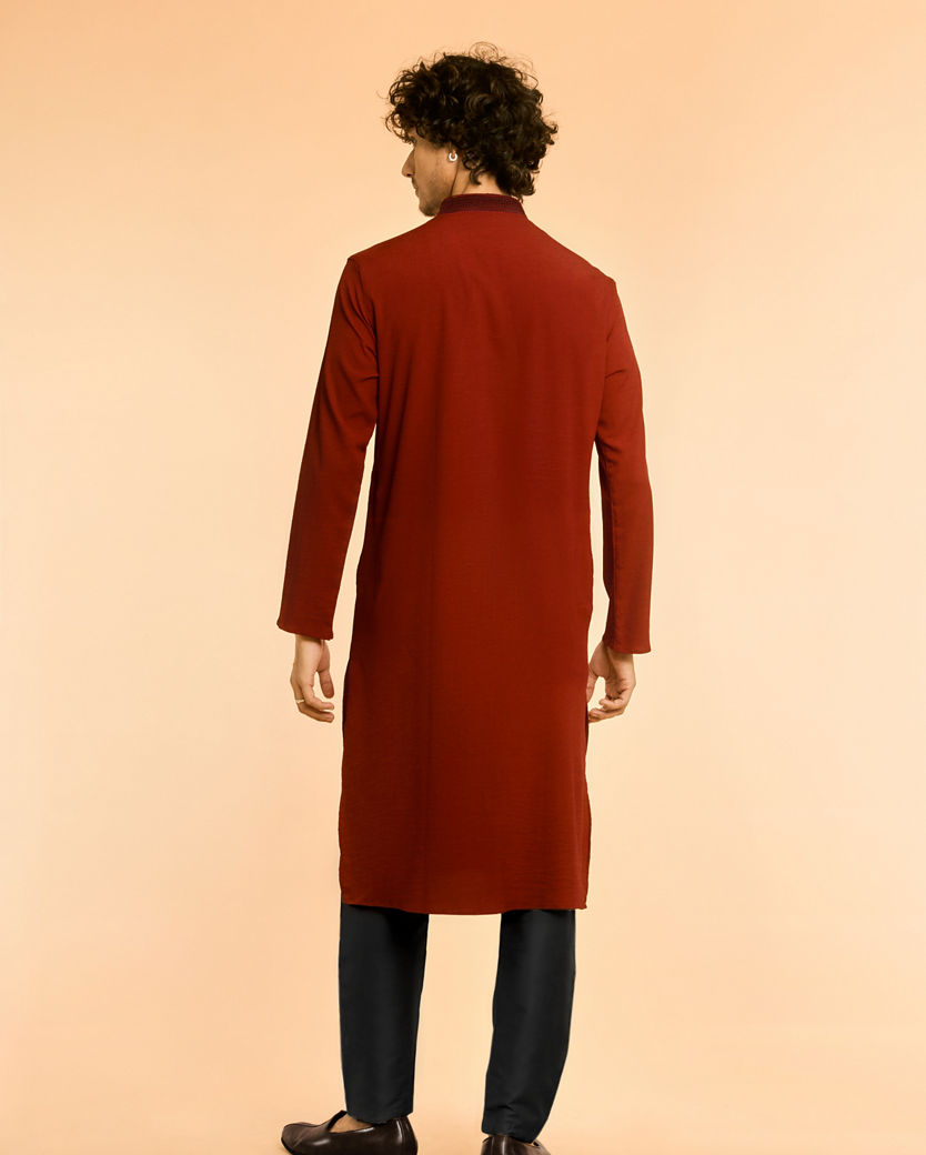 Diwas Men Maroon Magnificence Kurta