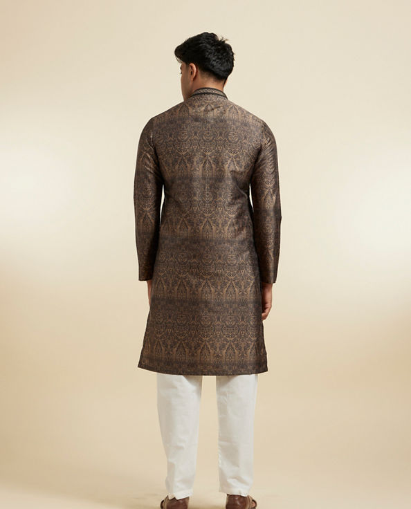 Diwas Men Elegant Olive Green Kurta