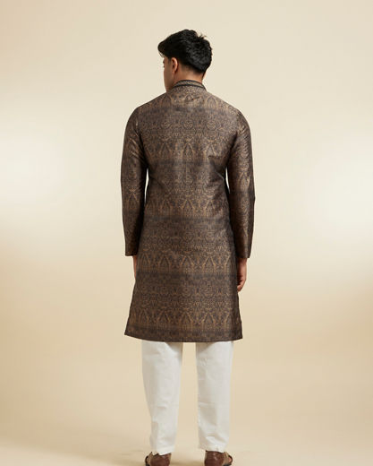 Diwas Men Elegant Olive Green Kurta