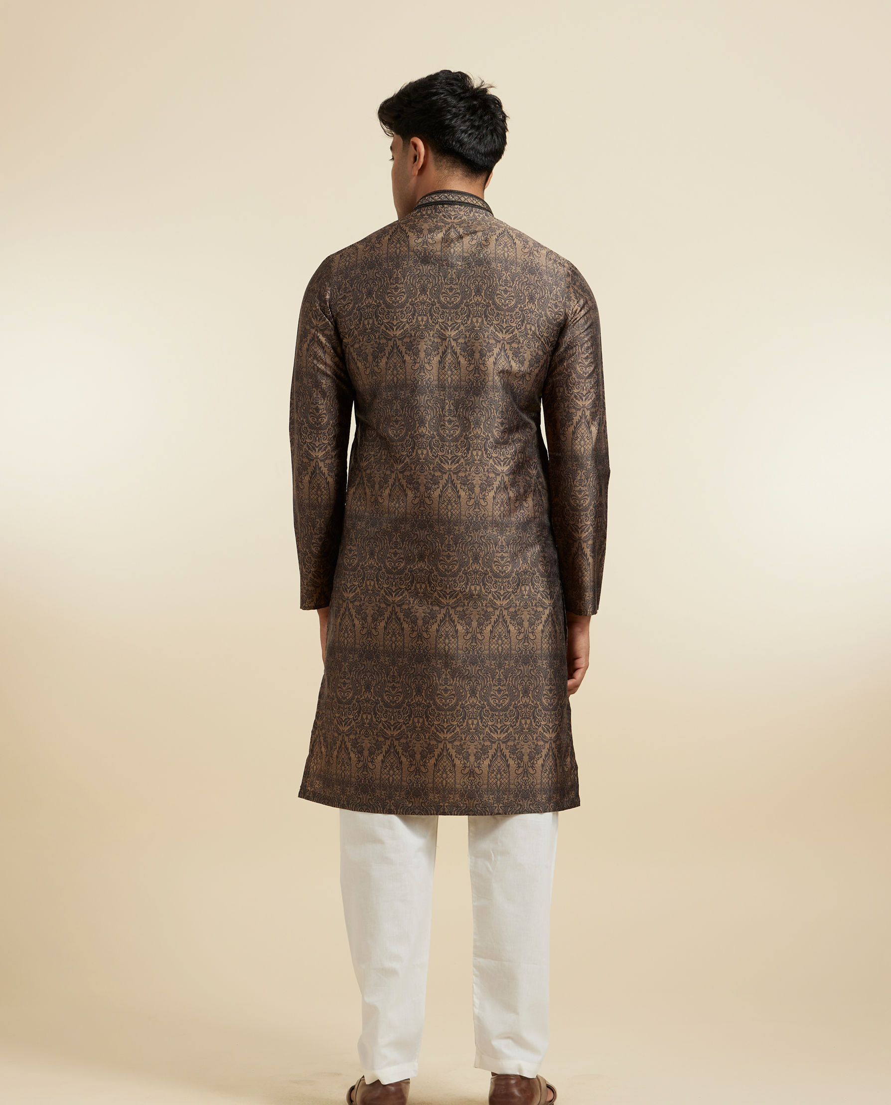 Diwas Men Elegant Olive Green Kurta