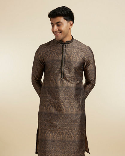 Diwas Men Elegant Olive Green Kurta
