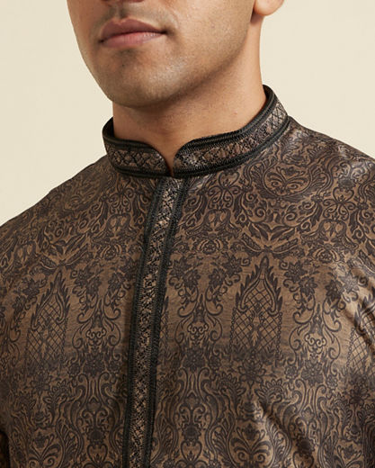 Diwas Men Elegant Olive Green Kurta