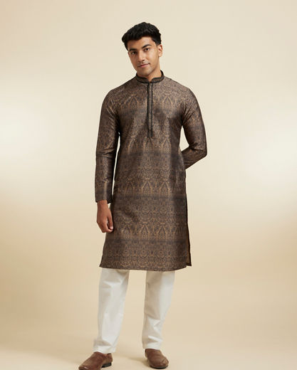 Diwas Men Elegant Olive Green Kurta