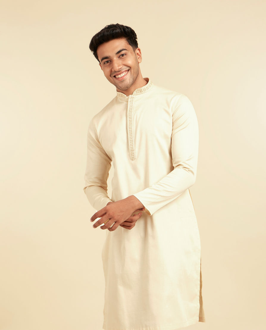Diwas Men Beige Cotton Kurta Charm