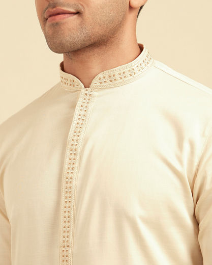Diwas Men Beige Cotton Kurta Charm