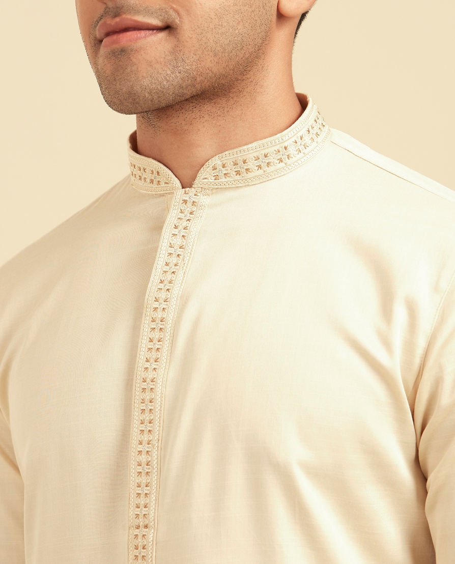 Diwas Men Beige Cotton Kurta Charm