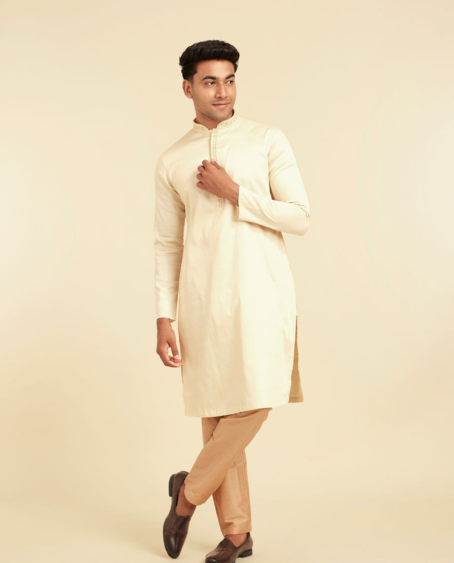 Diwas Men Beige Cotton Kurta Charm