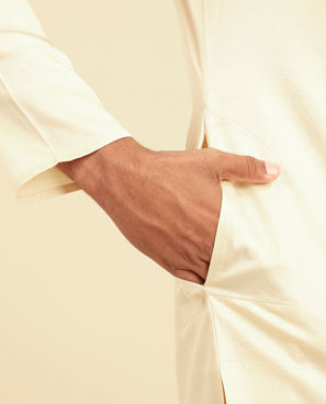 Diwas Men Beige Cotton Kurta Charm