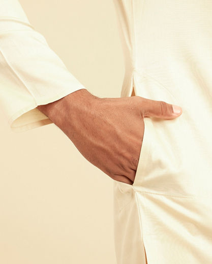 Diwas Men Beige Cotton Kurta Charm