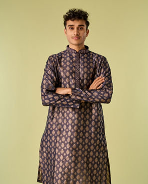 Diwas Men Dark Blue Elegance Kurta