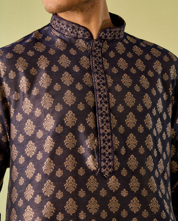 Diwas Men Dark Blue Elegance Kurta