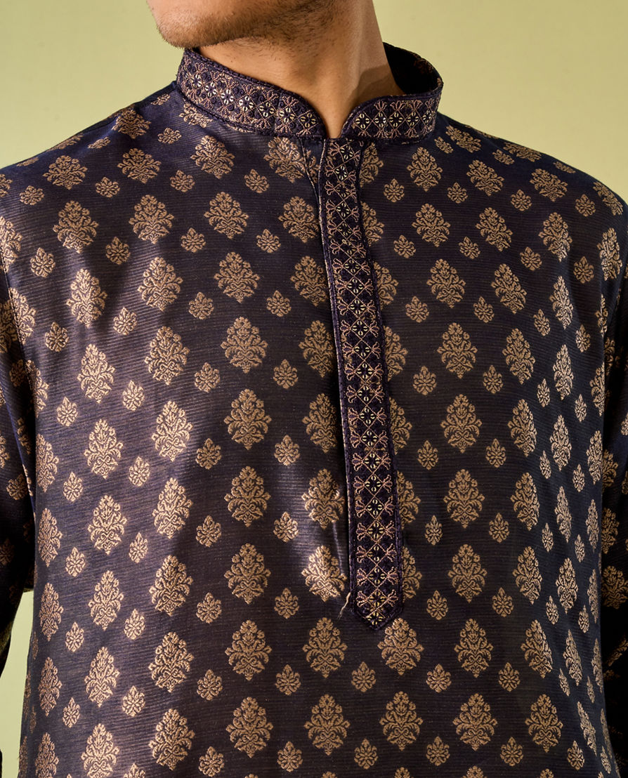 Diwas Men Dark Blue Elegance Kurta