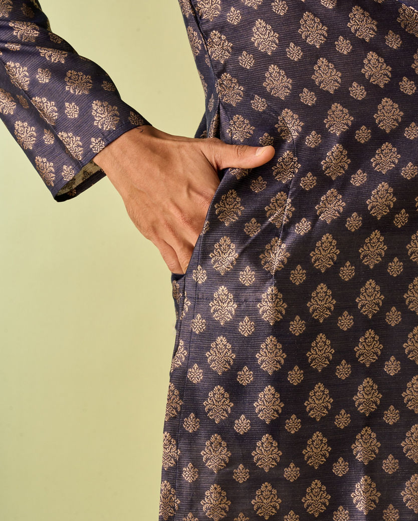 Diwas Men Dark Blue Elegance Kurta