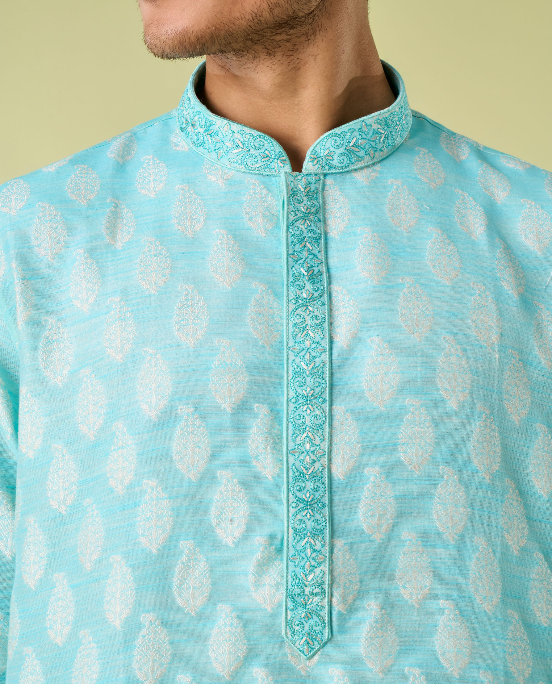 Diwas Men Light Blue Enchantment Kurta