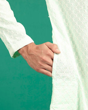 Diwas Men Aqua Green Charm Cotton Kurta