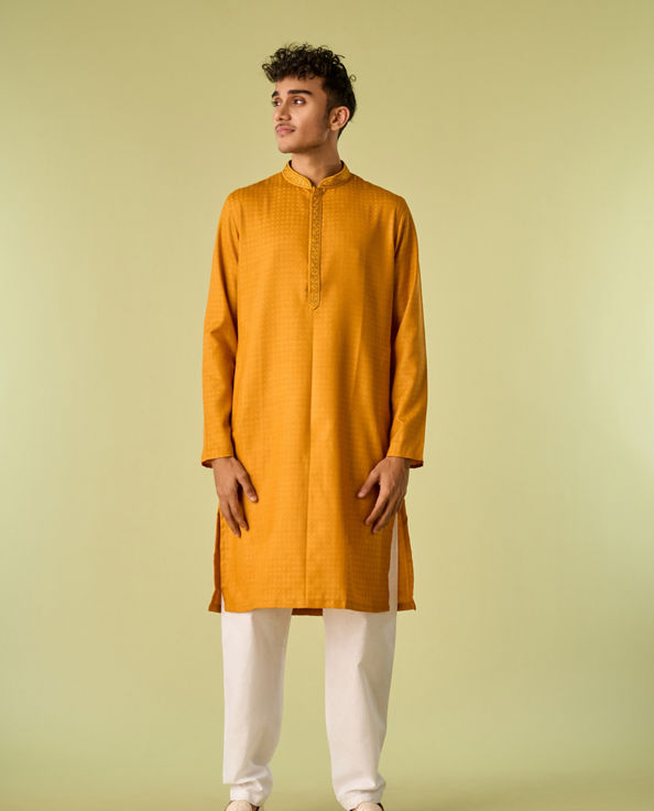 Diwas Men Mustard Hues Delight Kurta