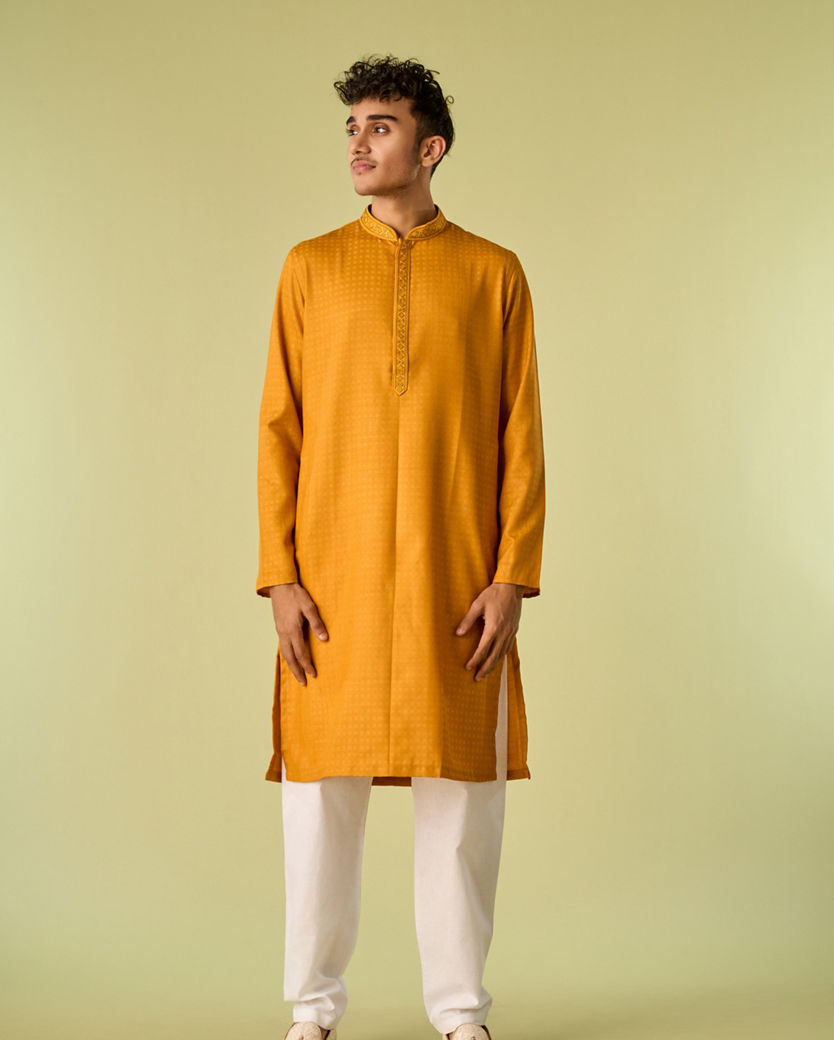 Diwas Men Mustard Hues Delight Kurta