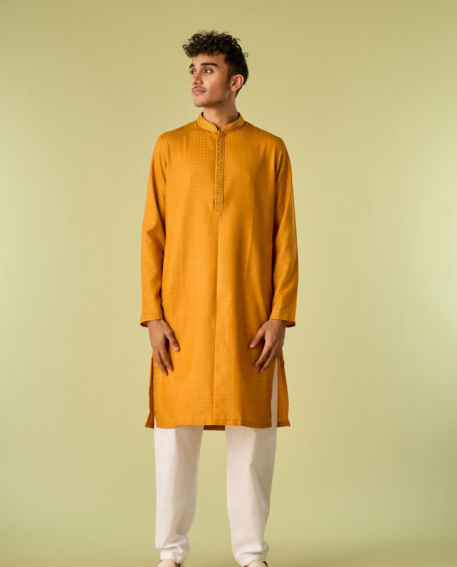 Diwas Men Mustard Hues Delight Kurta