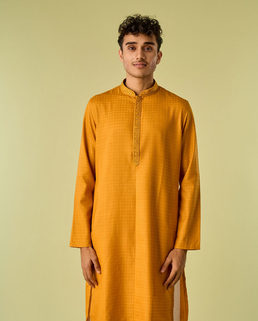 Diwas Men Mustard Hues Delight Kurta