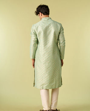 Diwas Men Light Mid Green Kurta