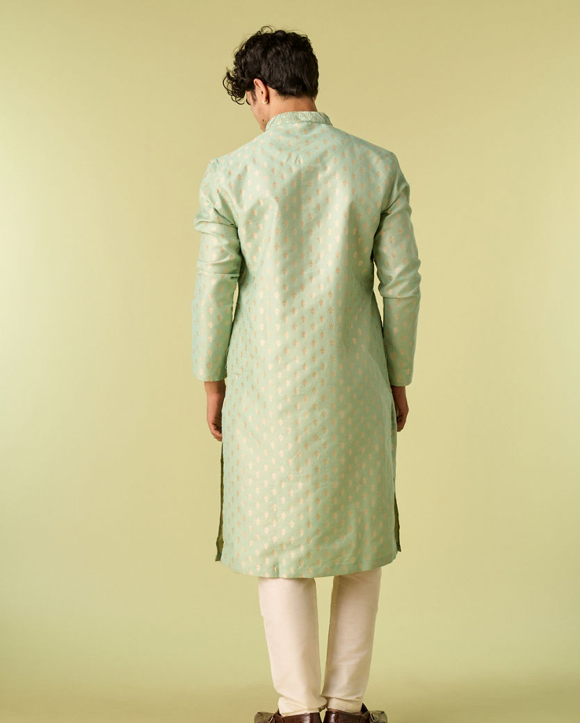 Diwas Men Light Mid Green Kurta