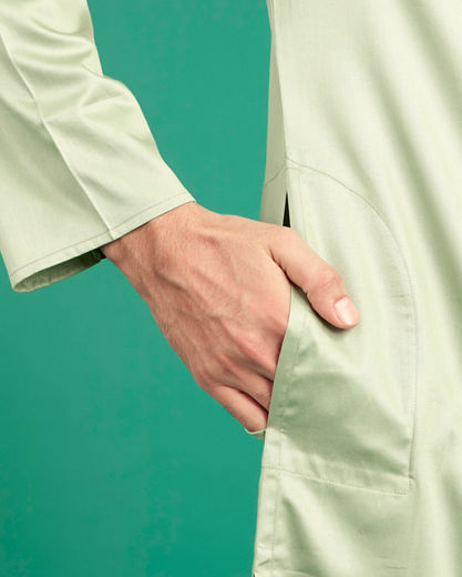 Diwas Men Embrace Green Cotton Kurta