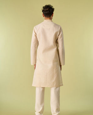 Diwas Men Cultural Beige Cotton Kurta