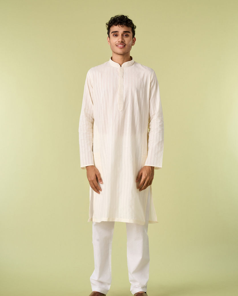 Diwas Men Cotton Purity Cream Kurta