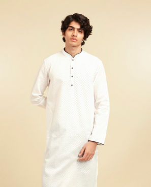 Diwas Men White Cotton Celebration Kurta