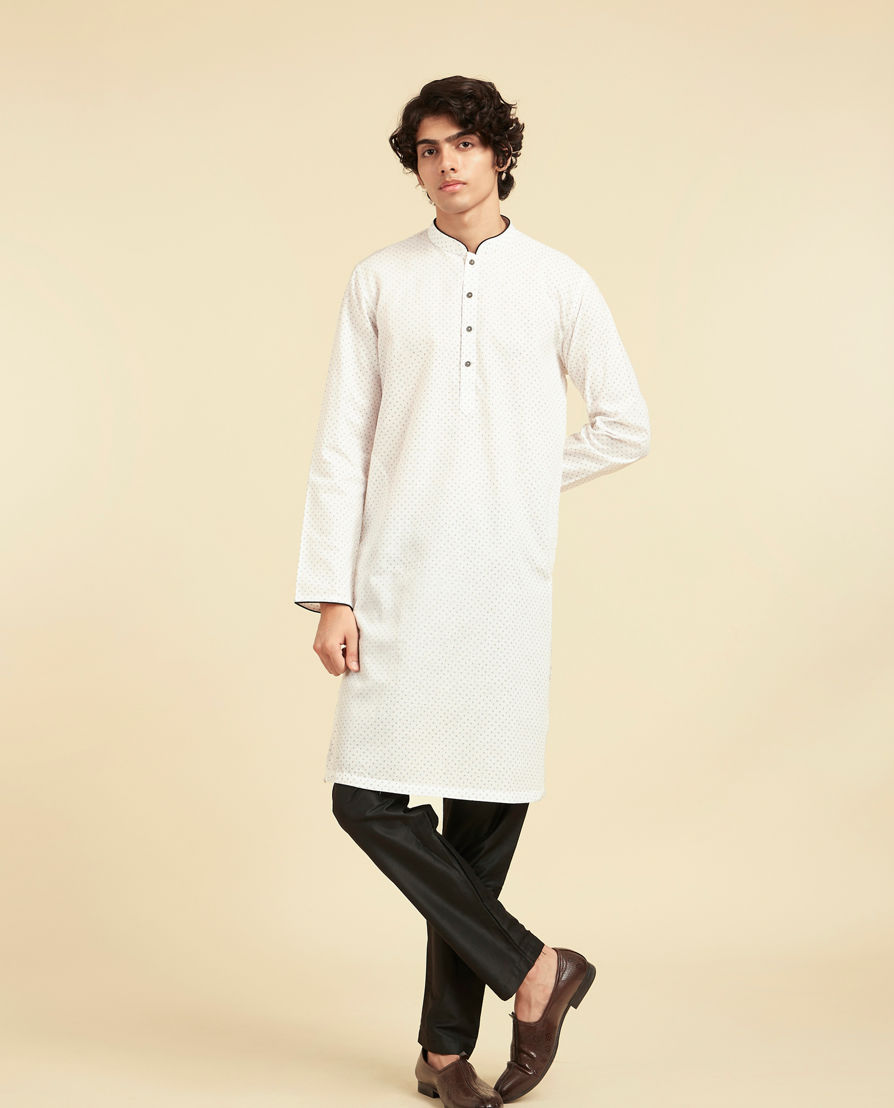 Diwas Men White Cotton Celebration Kurta