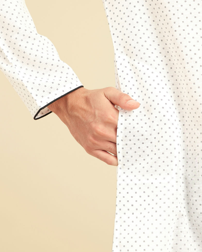 Diwas Men White Cotton Celebration Kurta