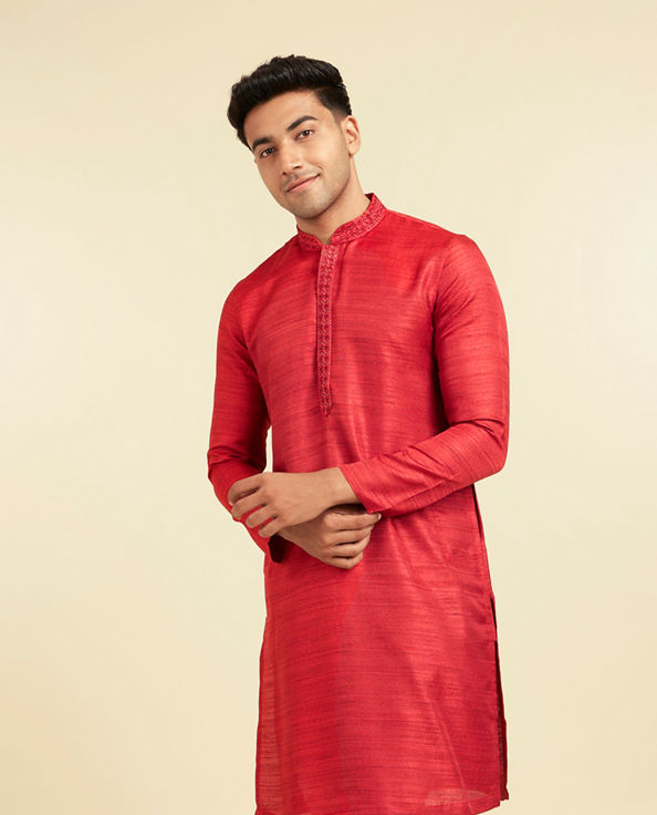 Diwas Men Radiant Red Festive Kurta