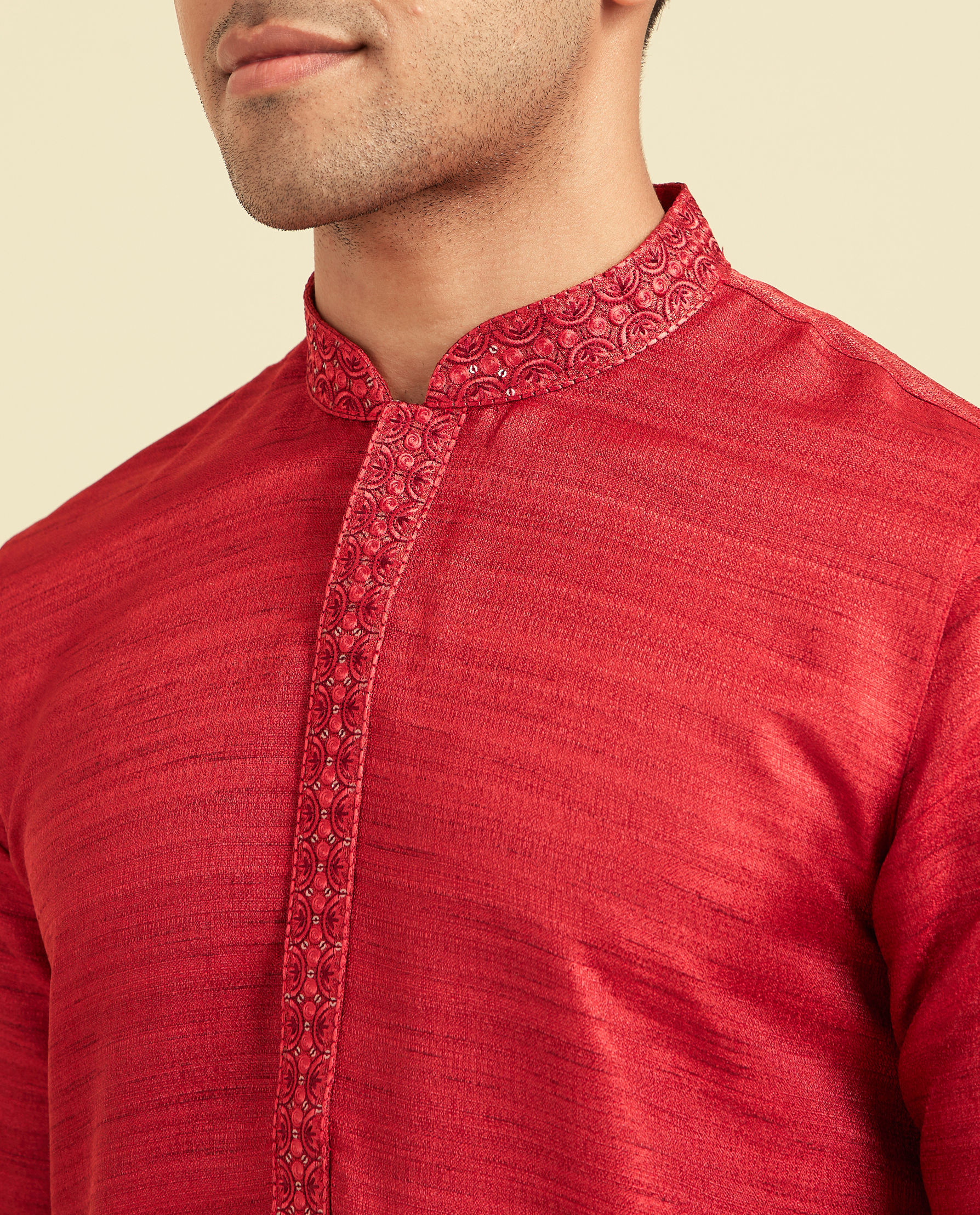 Diwas Men Radiant Red Festive Kurta