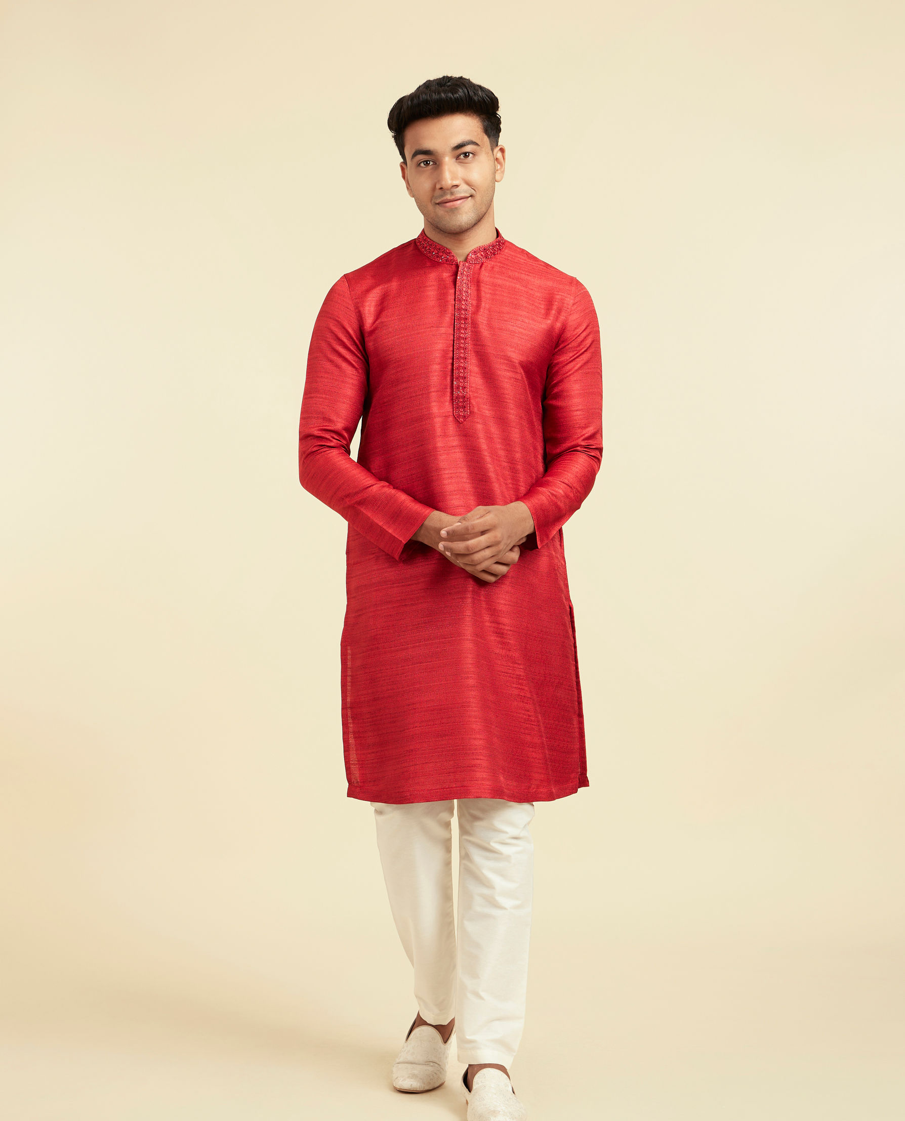 Diwas Men Radiant Red Festive Kurta