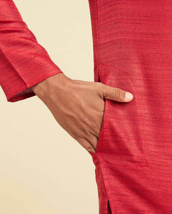 Diwas Men Radiant Red Festive Kurta