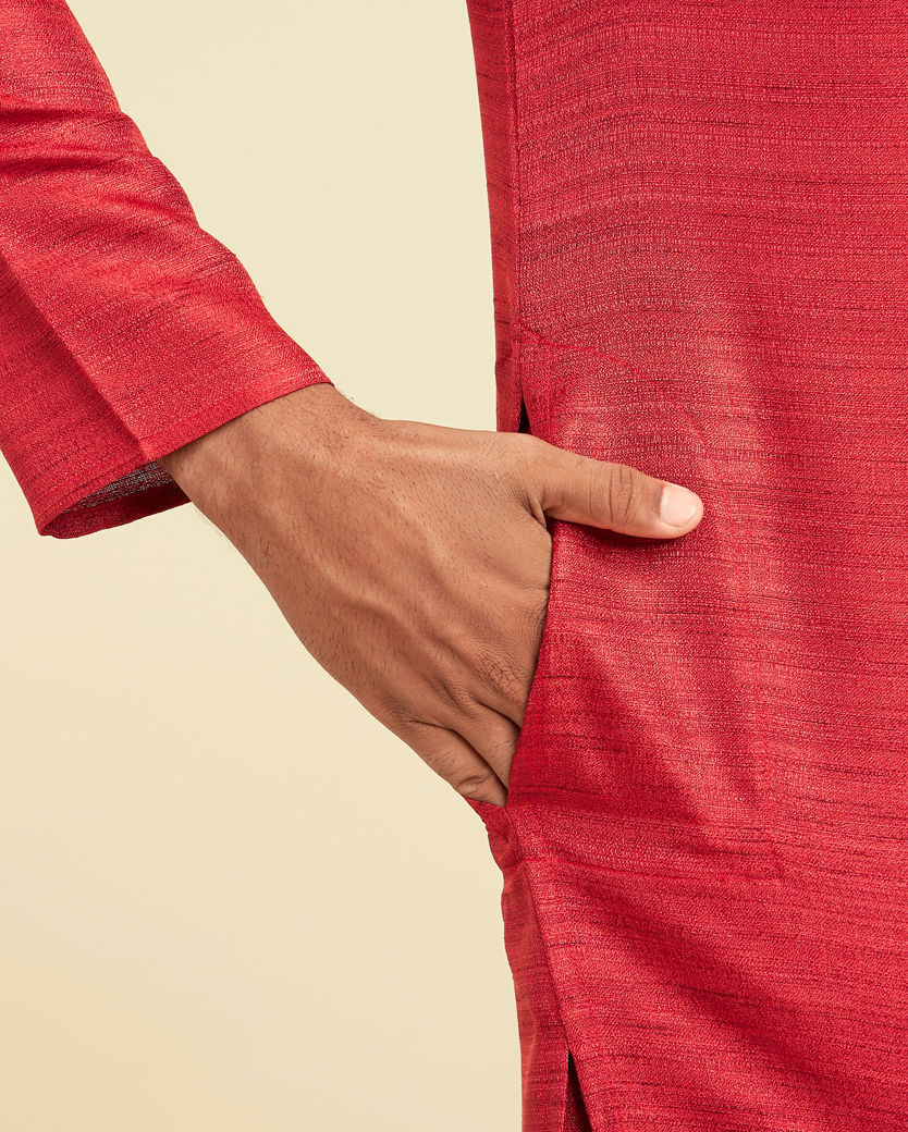 Diwas Men Radiant Red Festive Kurta