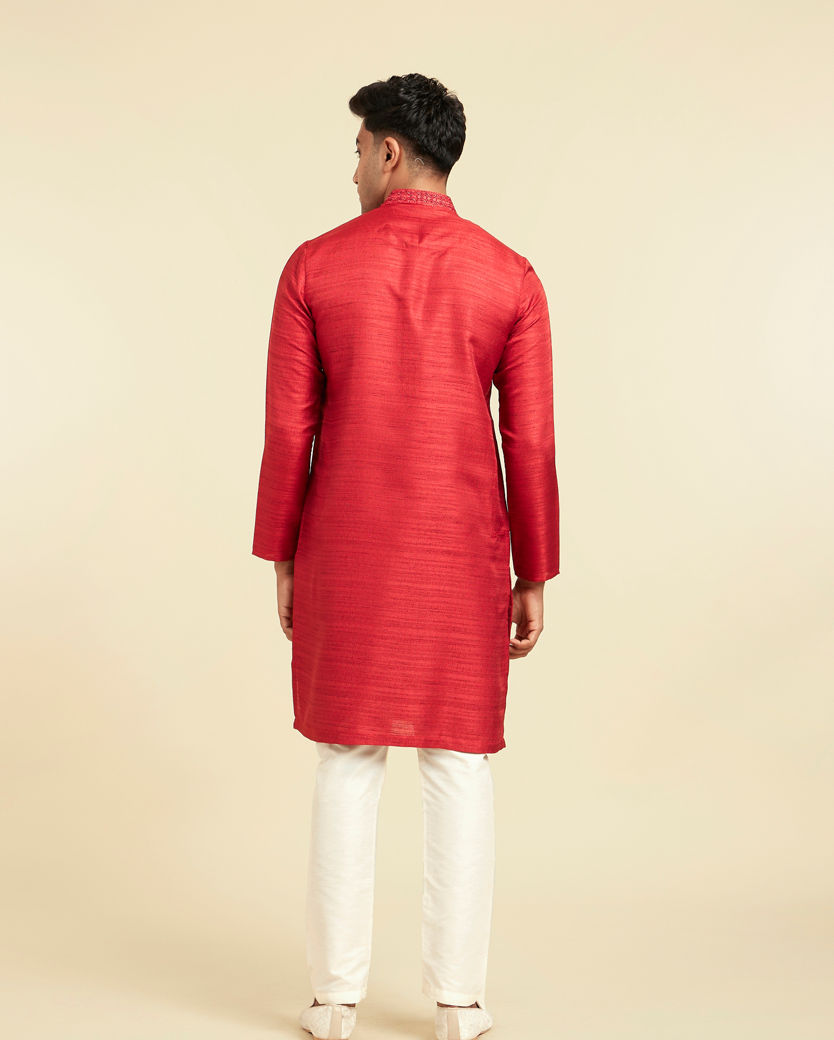 Diwas Men Radiant Red Festive Kurta