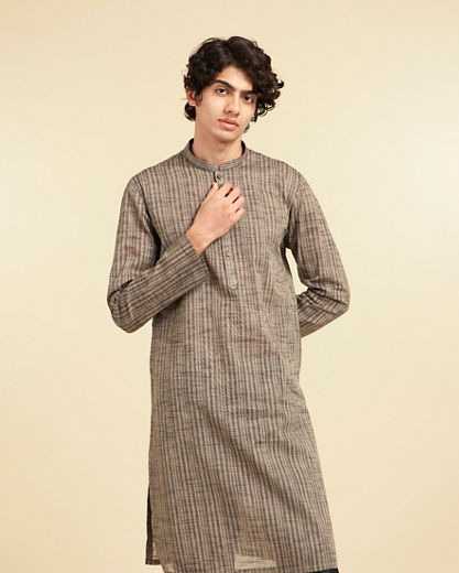 Diwas Men Olive Green Festive Kurta