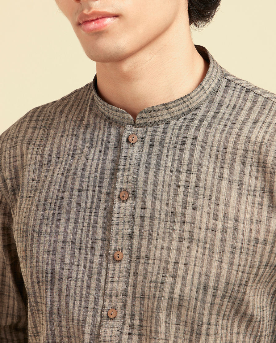 Diwas Men Olive Green Festive Kurta